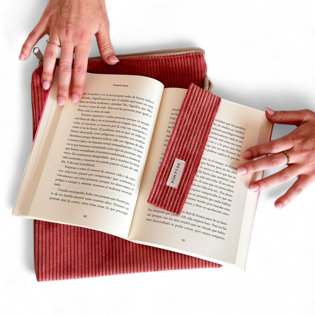 Book Cover + Matching Bookmark Coral